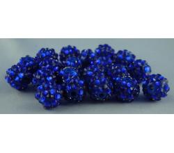 50 Shamballa Strassperlen  Beads 10mm blau